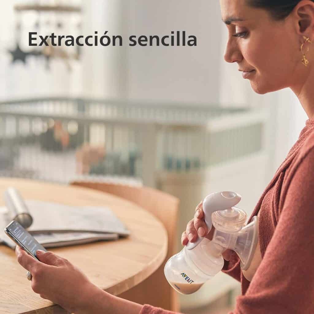 Philips Avent Extractor de leche manual: sacaleches sin BPA, extracción sencilla con una sola mano