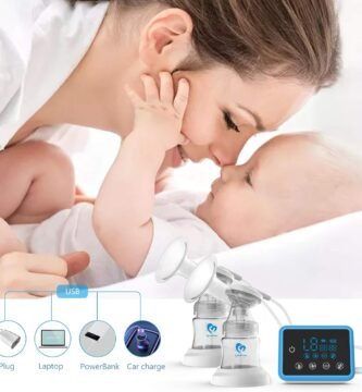 Sacaleches Eléctrico, Bellababy Extractor de Leche Doble Pantalla Táctil Sensible, Múltiples Modos y Niveles de Succión, Portátil (24mm)